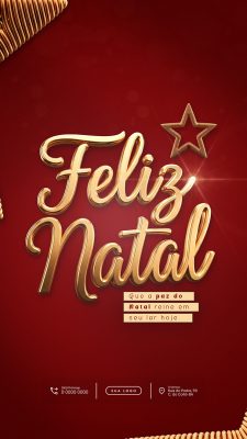 Feliz Natal 25 de Dezembro Social Media PSD Editável