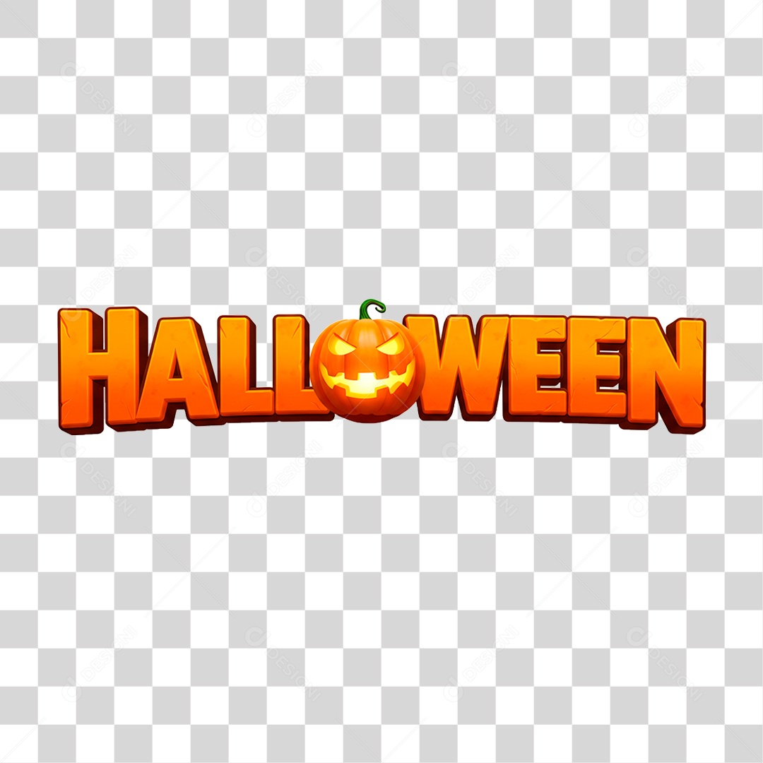 Selo 3D Halloween para Composição PNG Transparente