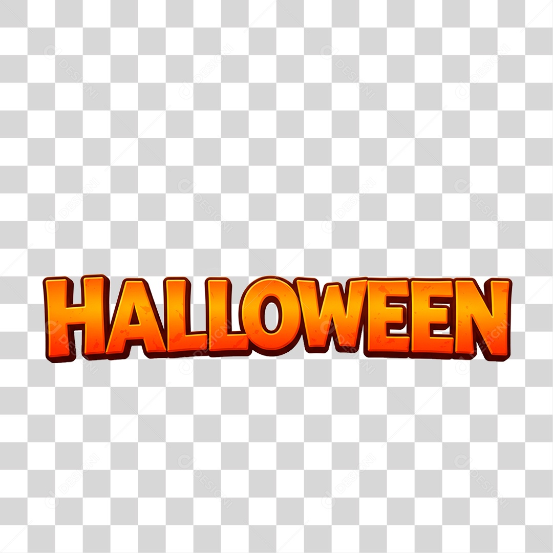 Selo 3D Halloween para Composição PNG Transparente