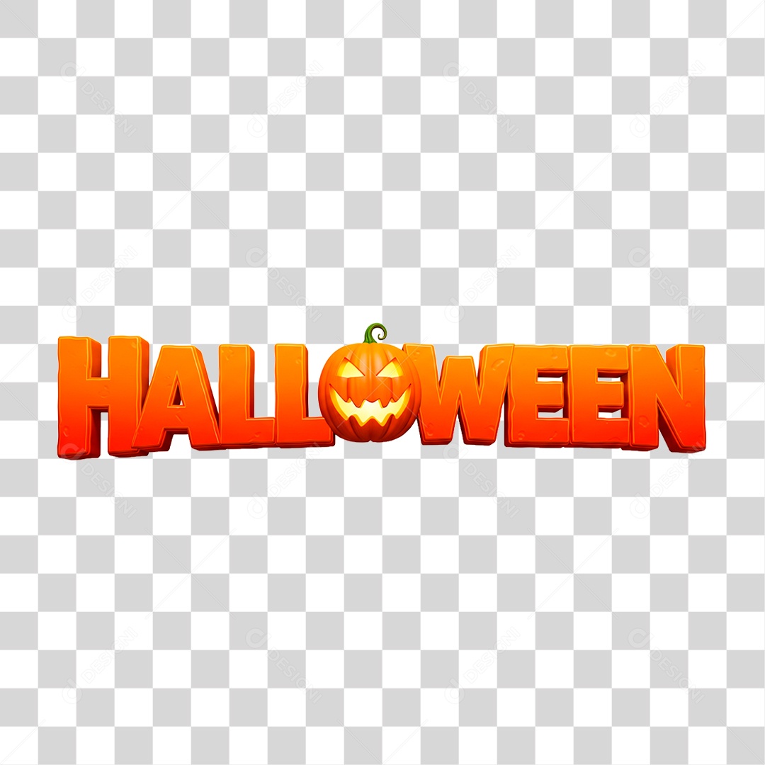 Selo 3D Halloween para Composição PNG Transparente