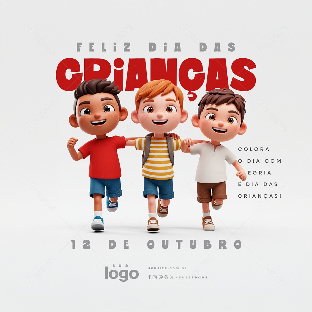 Feliz Dia das Crianças 12 de Outubro Social Media PSD Editável