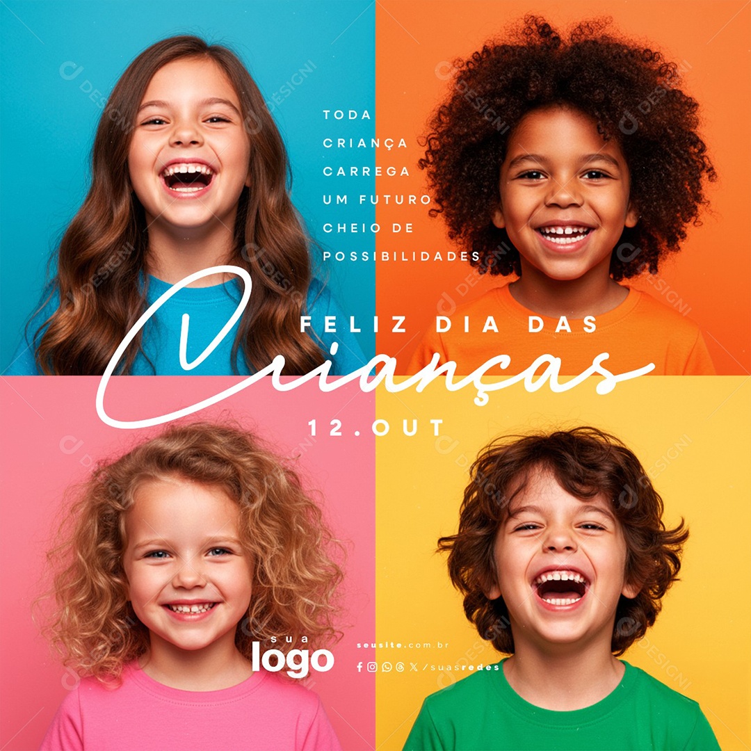 Feliz Dia das Crianças 12 de Outubro Social Media PSD Editável