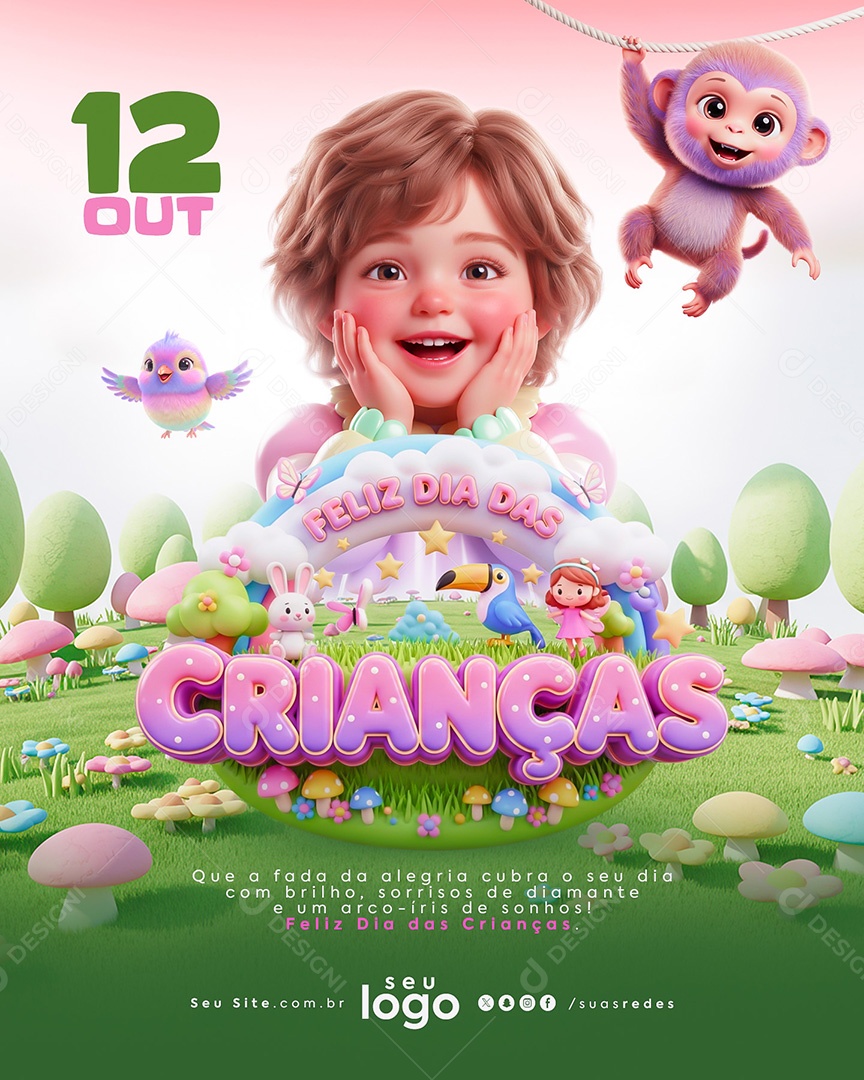 Feliz Dia das Crianças 12 de Outubro Social Media PSD Editável