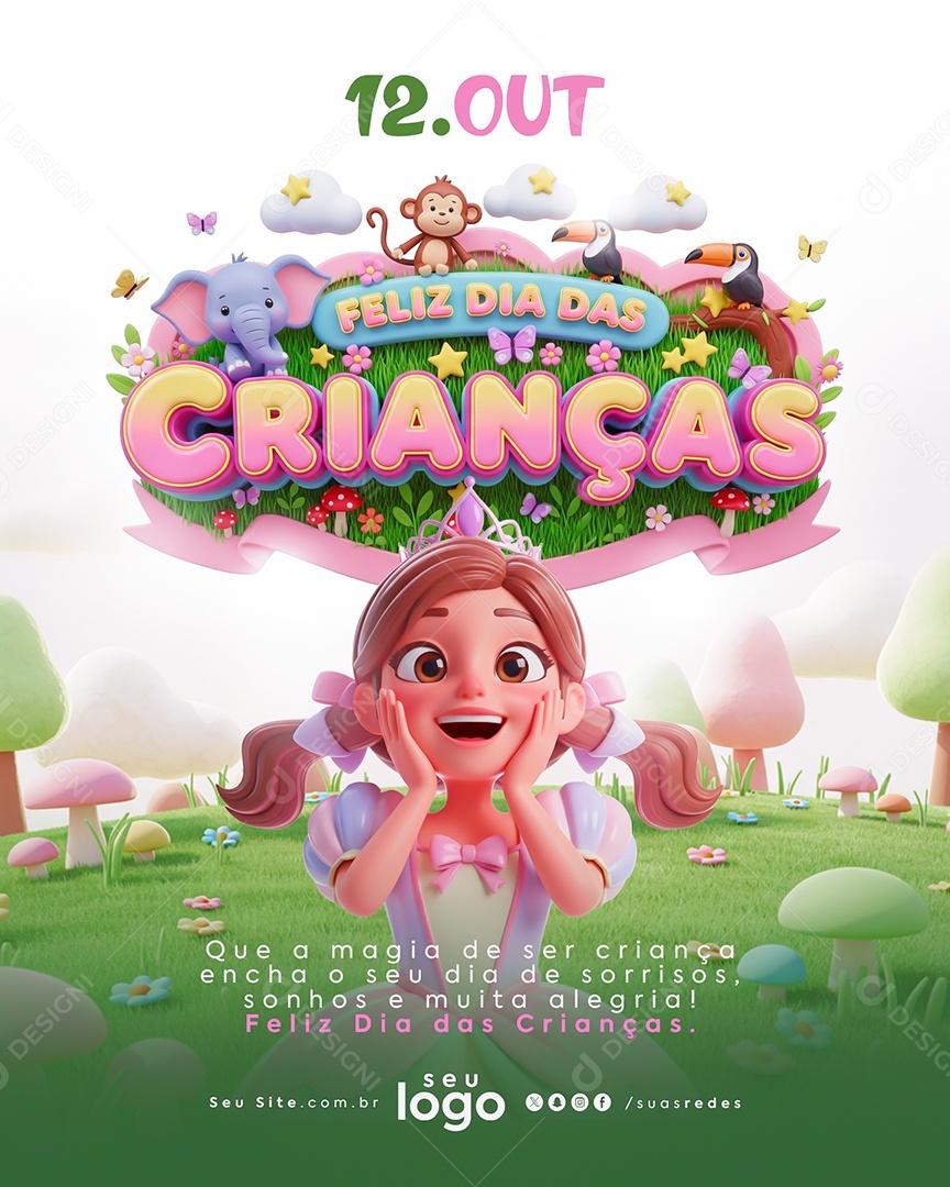 Feliz Dia das Crianças 12 de Outubro Social Media PSD Editável