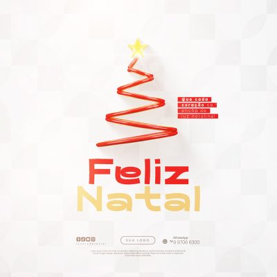 Feliz Natal 25 de Dezembro Social Media PSD Editável