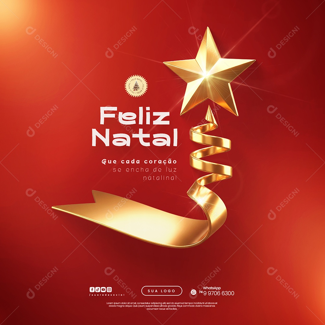 Social Media Feliz Natal 25 de Dezembro PSD Editável