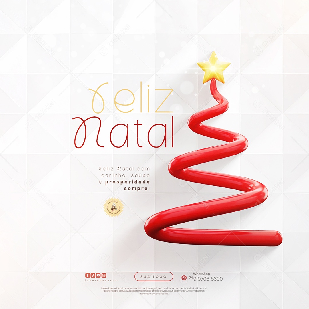 Social Media Feliz Natal 25 de Dezembro PSD Editável