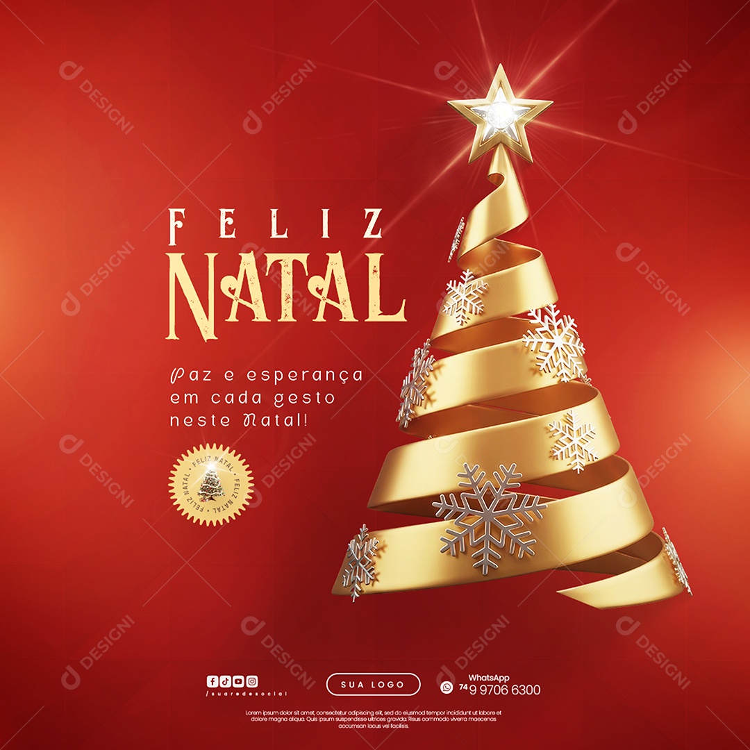 Social Media Feliz Natal 25 de Dezembro PSD Editável