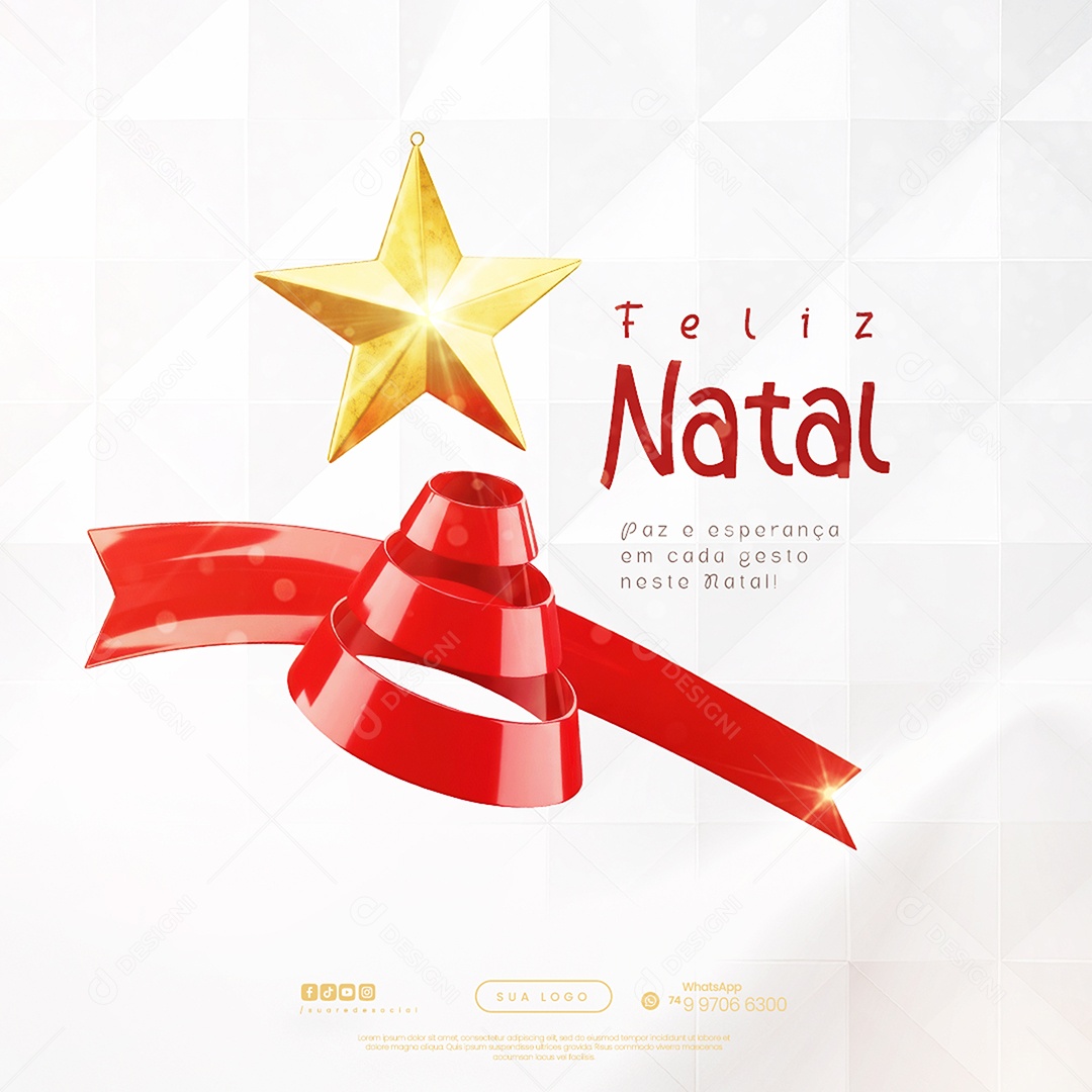 Social Media Feliz Natal 25 de Dezembro PSD Editável