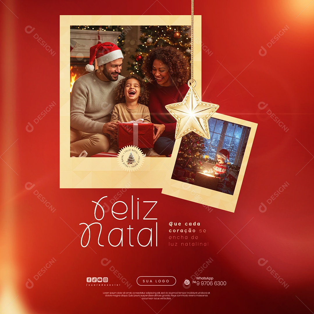 Feliz Natal 25 de Dezembro Social Media PSD Editável
