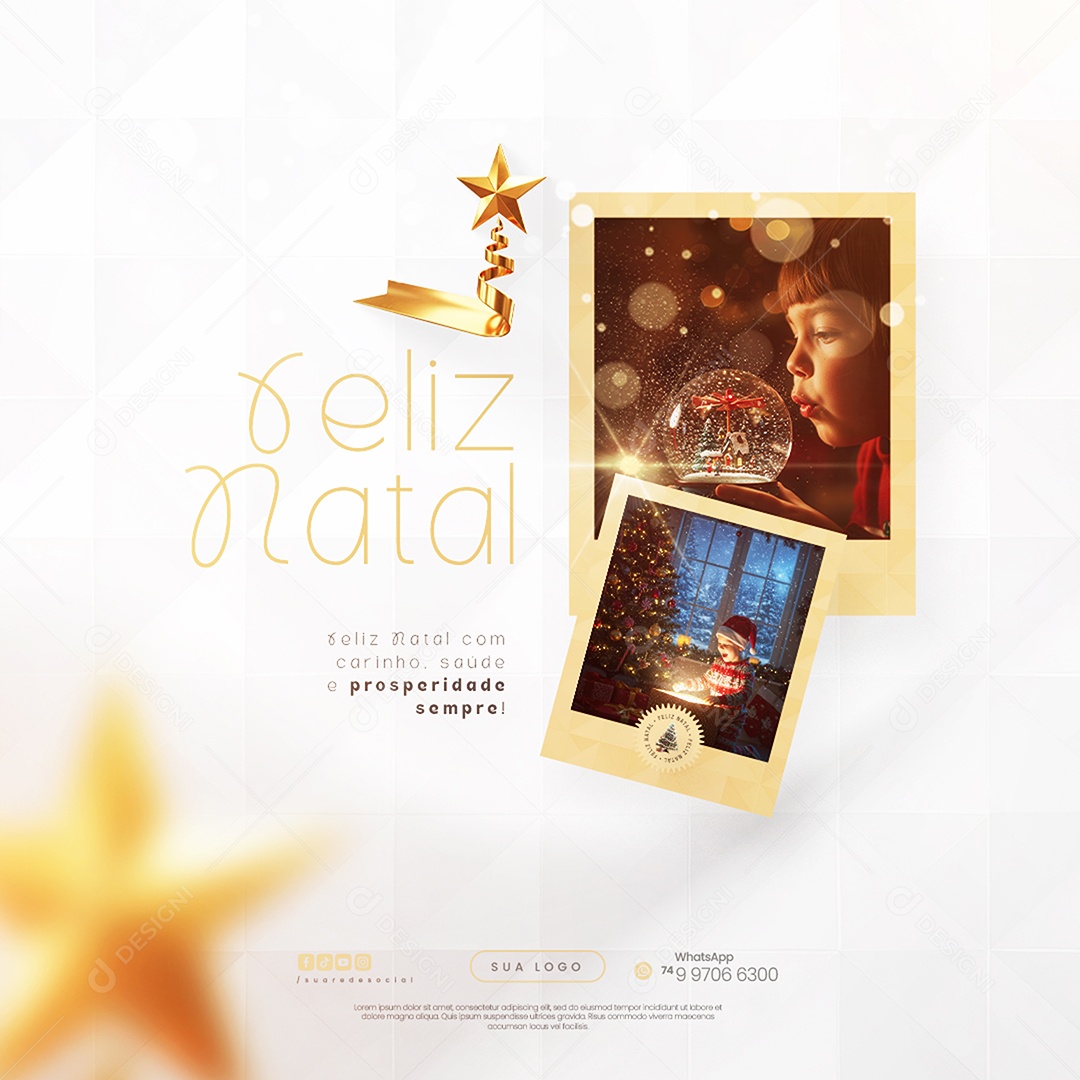 Feliz Natal 25 de Dezembro Social Media PSD Editável