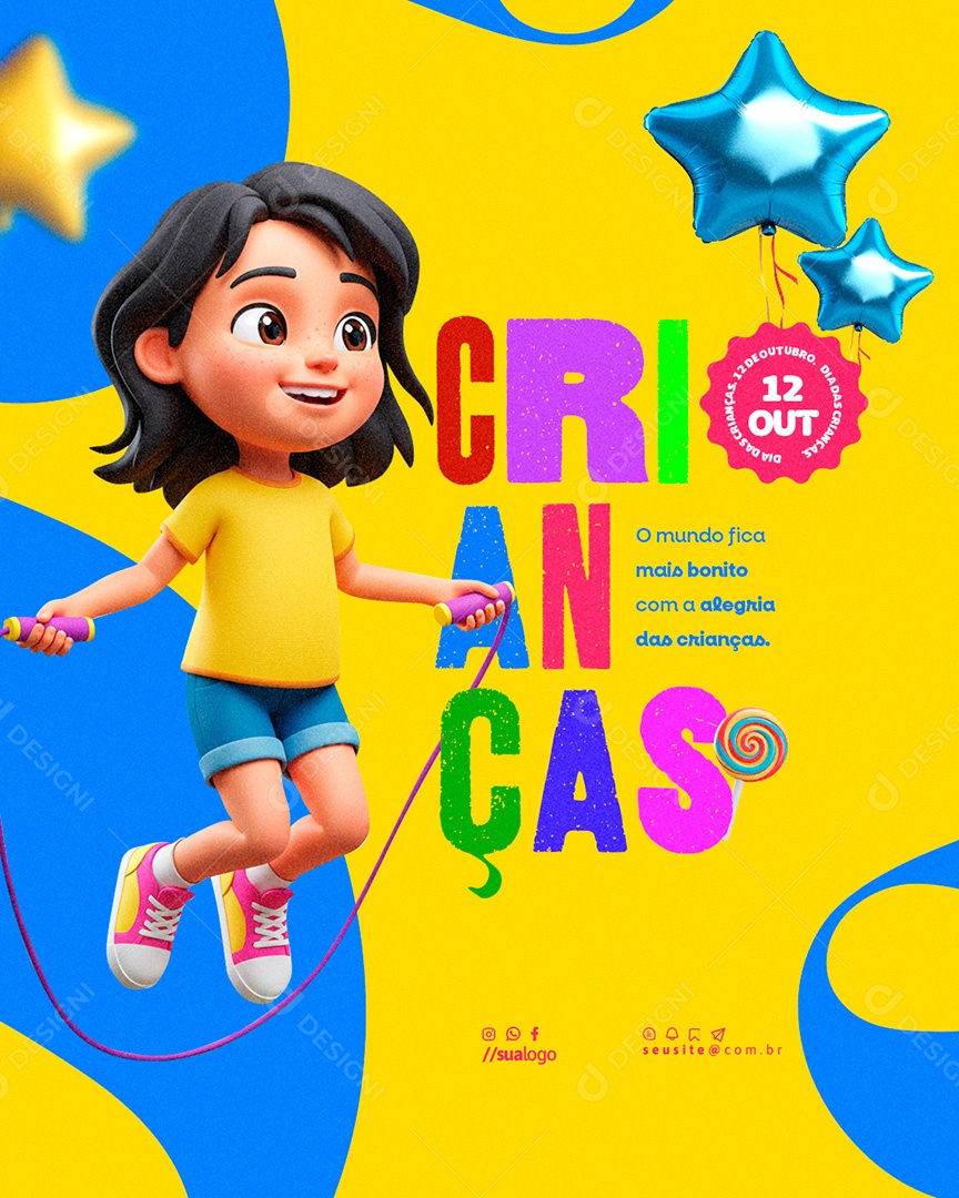 Feliz Dia das Crianças 12 de Outubro Social Media PSD Editável