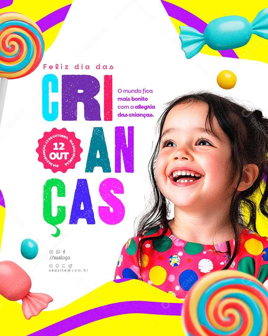 Feliz Dia das Crianças 12 de Outubro Social Media PSD Editável