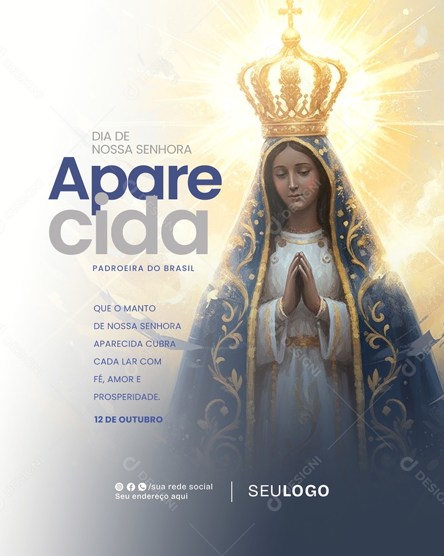 Dia de Nossa Senhora Aparecida 12 de Outubro Social Media PSD Editável