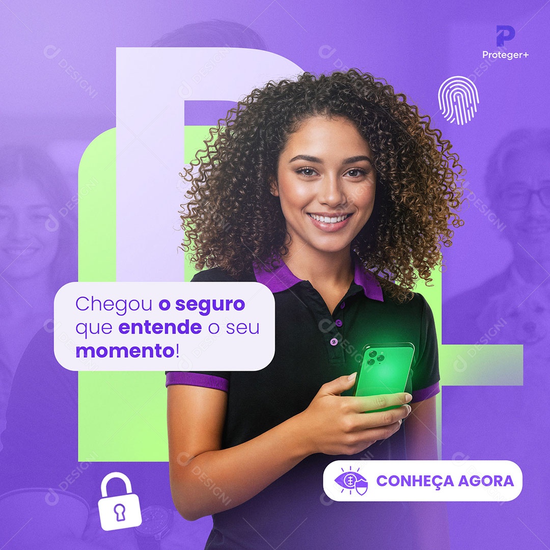 Campanha Proteger Seguro com a sua Cara PSD Editável