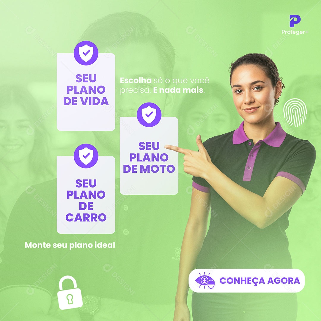 Campanha Proteger Seguro com a sua Cara PSD Editável