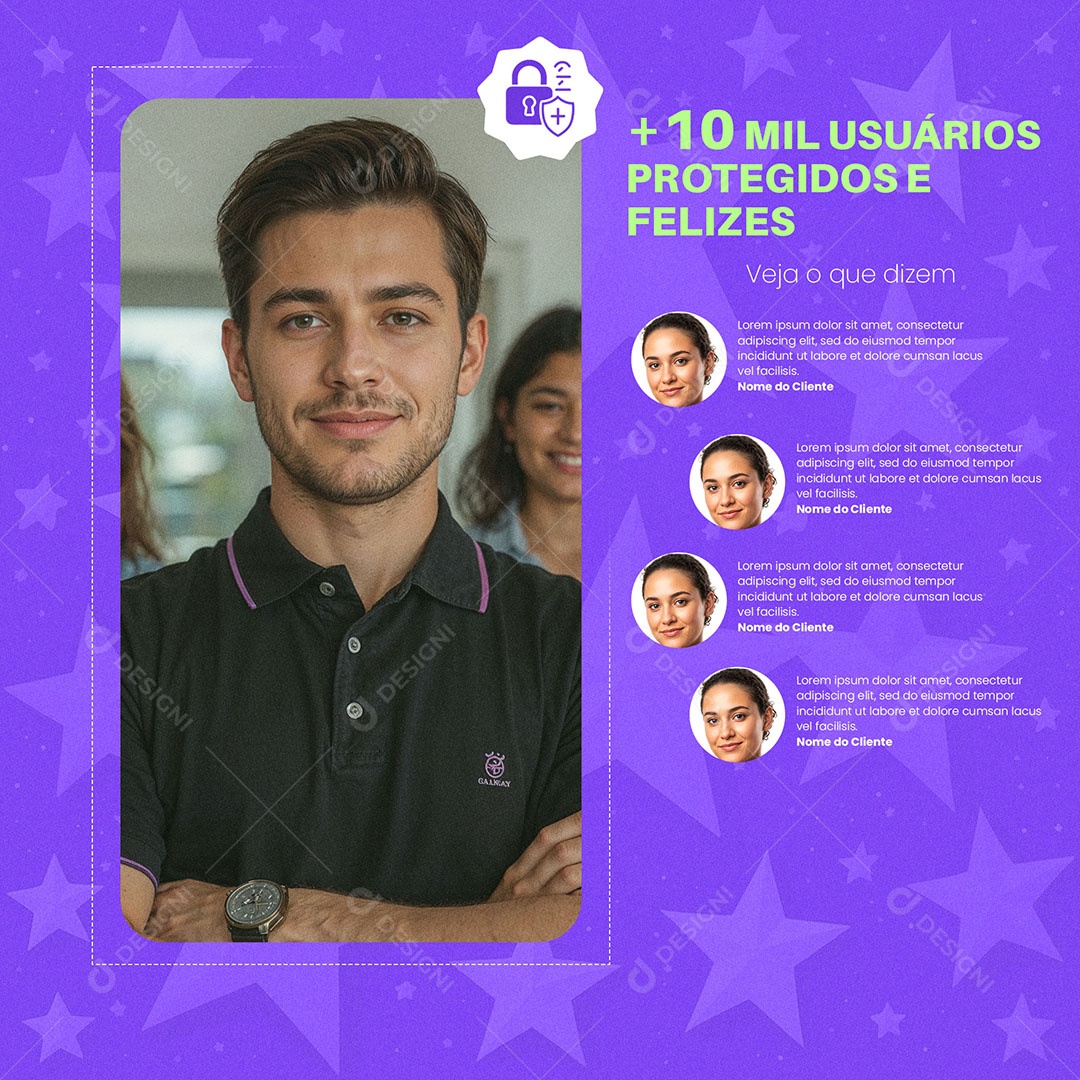 Campanha Proteger Seguro com a sua Cara PSD Editável