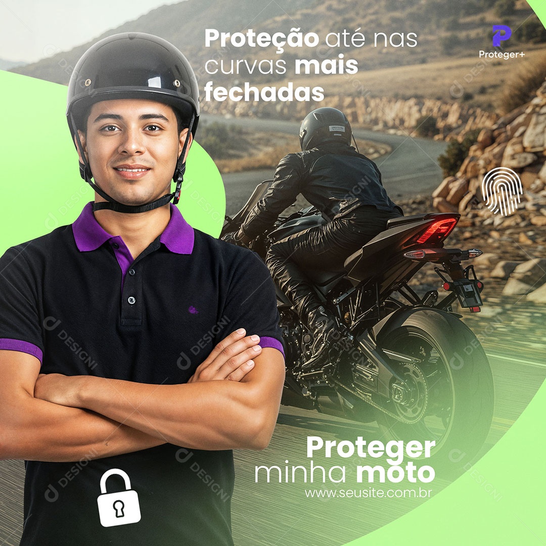 Campanha Proteger Seguro com a sua Cara PSD Editável