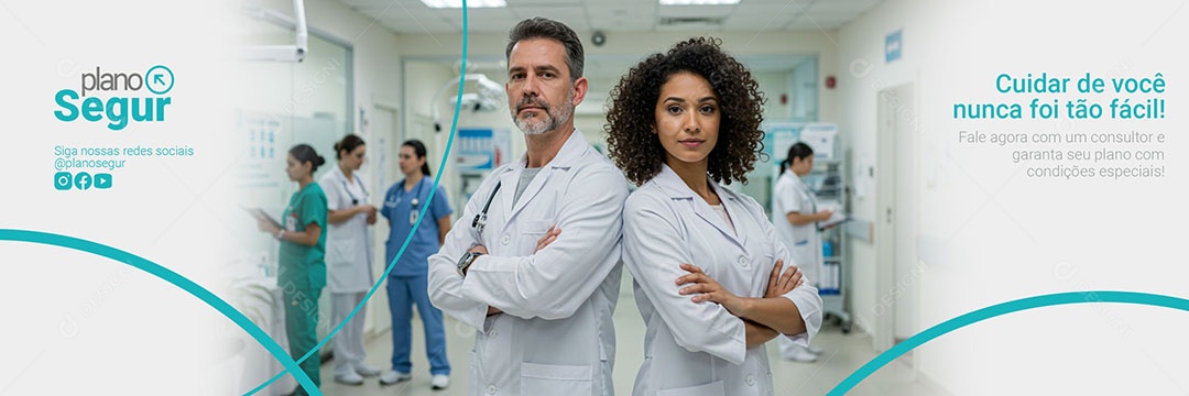 Plano de Saúde Seguro Carrossel PSD Editável