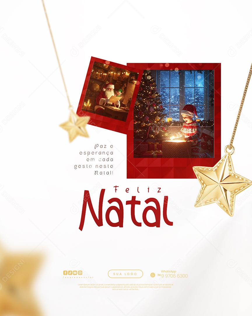 Feliz Natal 25 de Dezembro Social Media PSD Editável