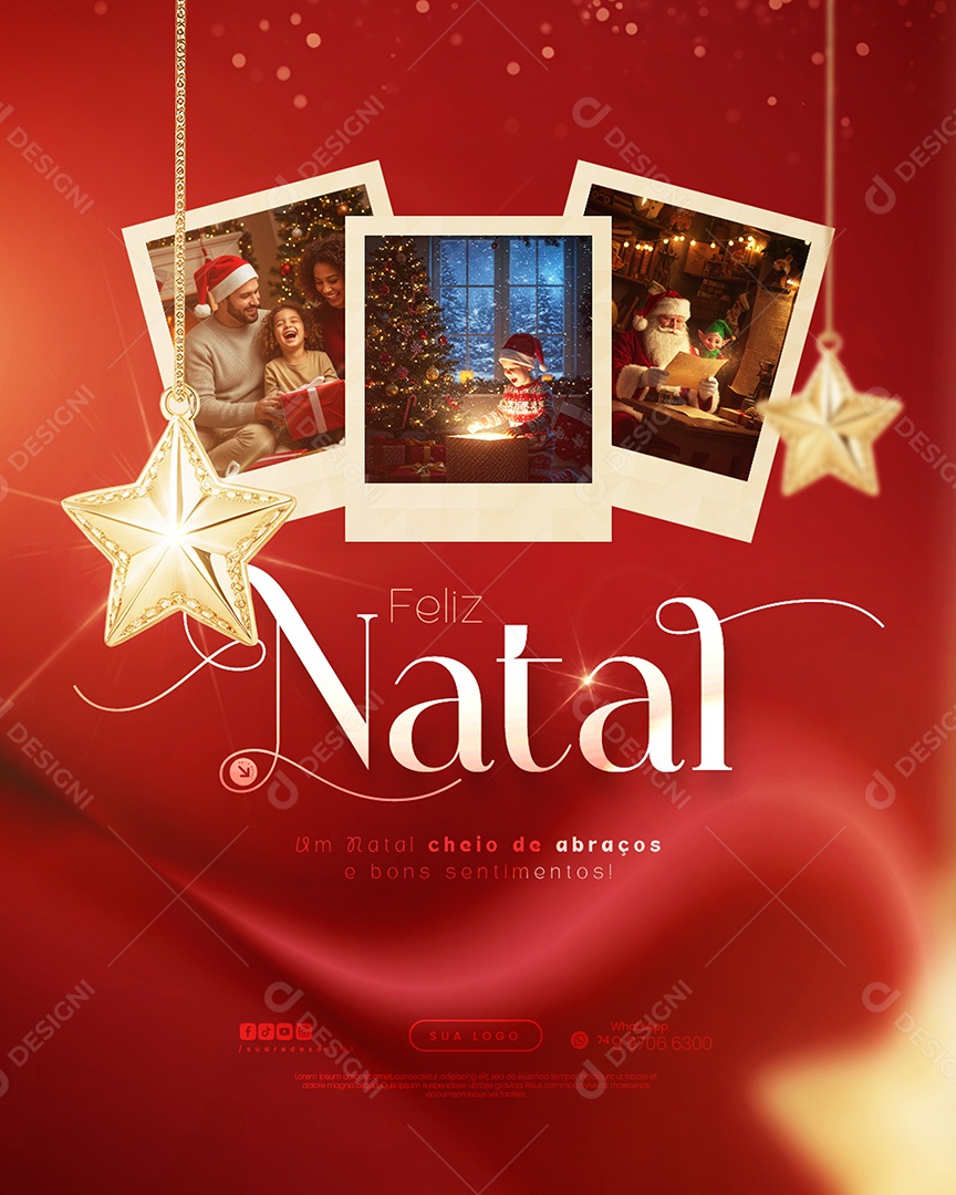 Feliz Natal 25 de Dezembro Social Media PSD Editável