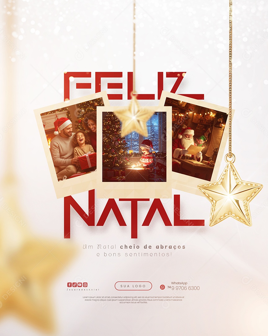 Feliz Natal 25 de Dezembro Social Media PSD Editável
