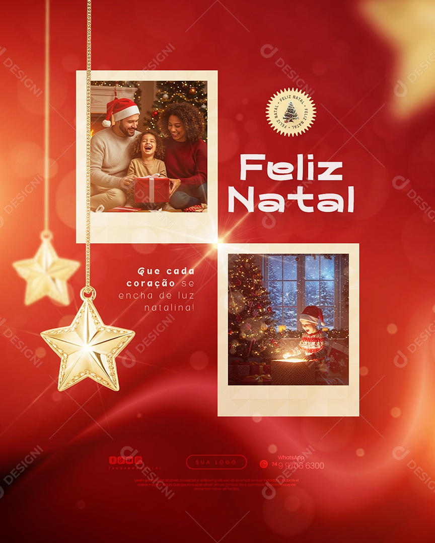 Feliz Natal 25 de Dezembro Social Media PSD Editável