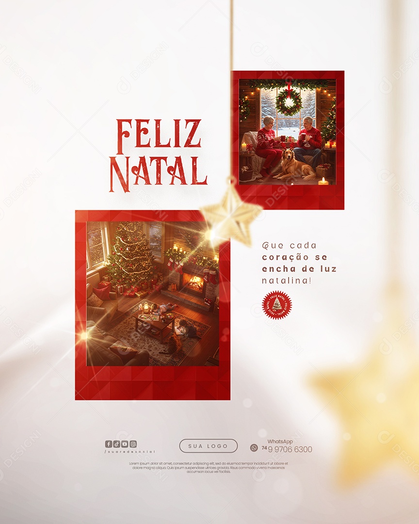 Feliz Natal 25 de Dezembro Social Media PSD Editável