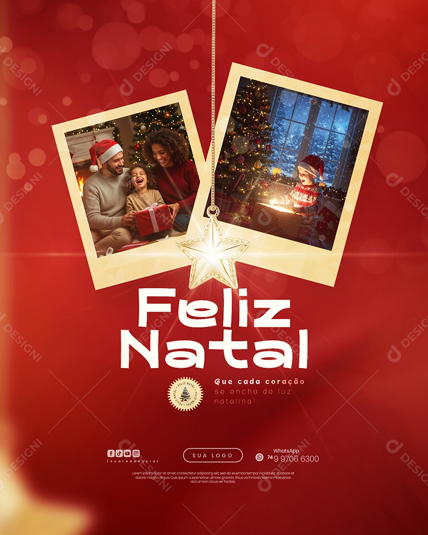 Feliz Natal 25 de Dezembro Social Media PSD Editável