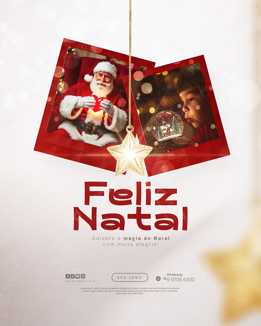 Feliz Natal 25 de Dezembro Social Media PSD Editável