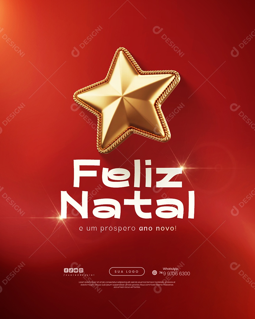 Feliz Natal 25 de Dezembro Social Media PSD Editável