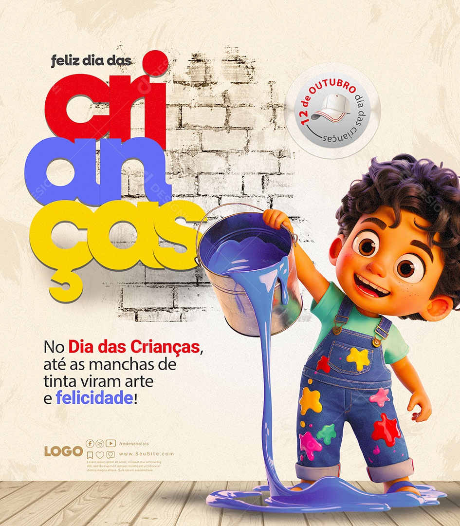 Social Media Dia das Crianças PSD Editável