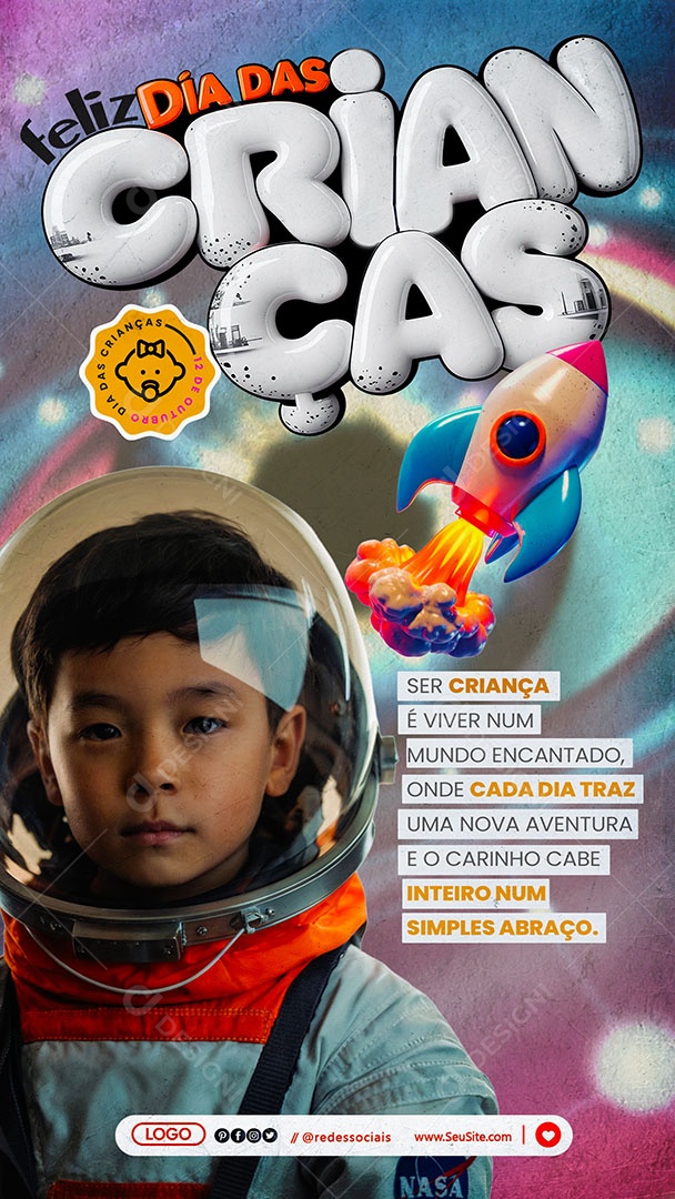 Social Media Story Dia das Crianças PSD Editável