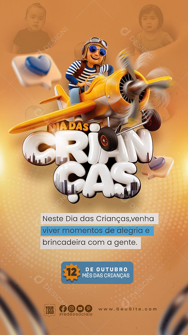 Social Media Story Dia das Crianças PSD Editável