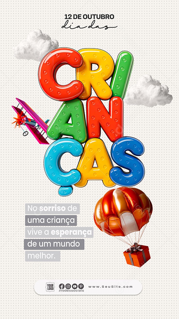 Social Media Story Dia das Crianças PSD Editável