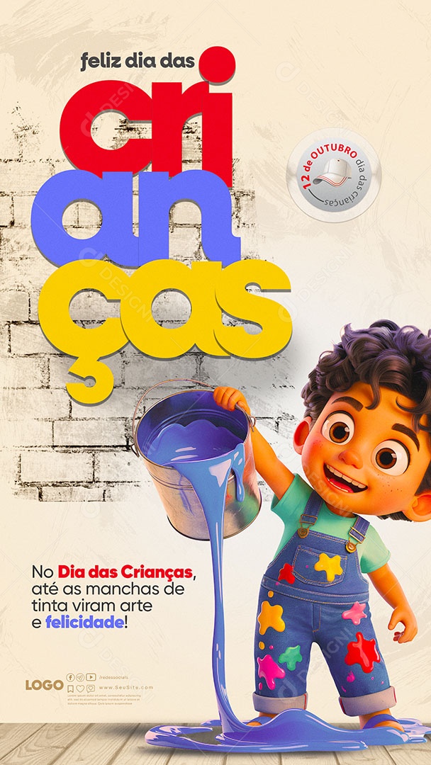 Social Media Story Dia das Crianças PSD Editável