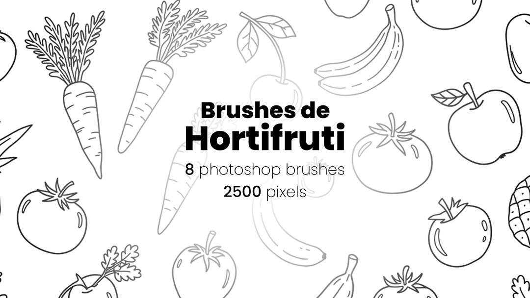 Conjunto de Ícones Hortifruti Brush