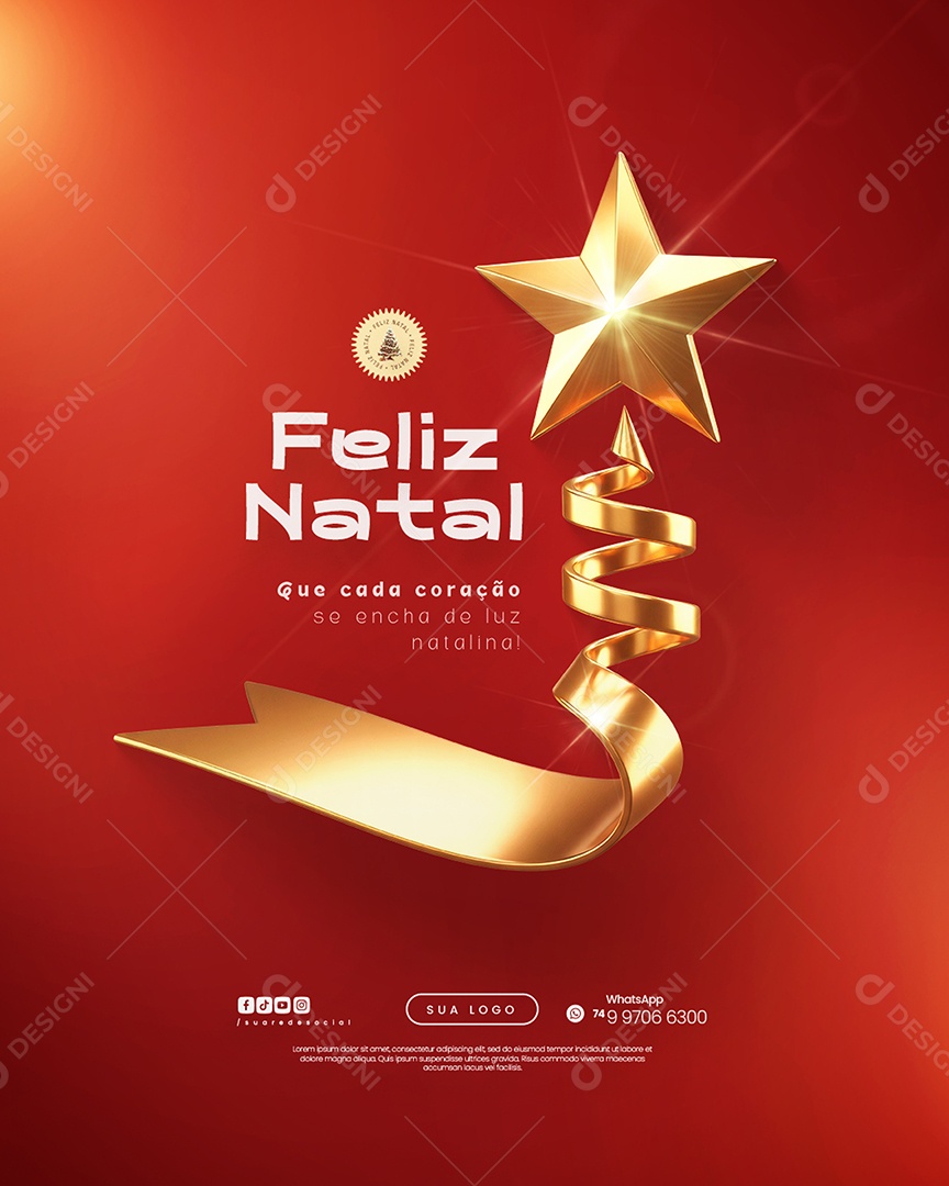 Social Media Feliz Natal 25 de Dezembro PSD Editável