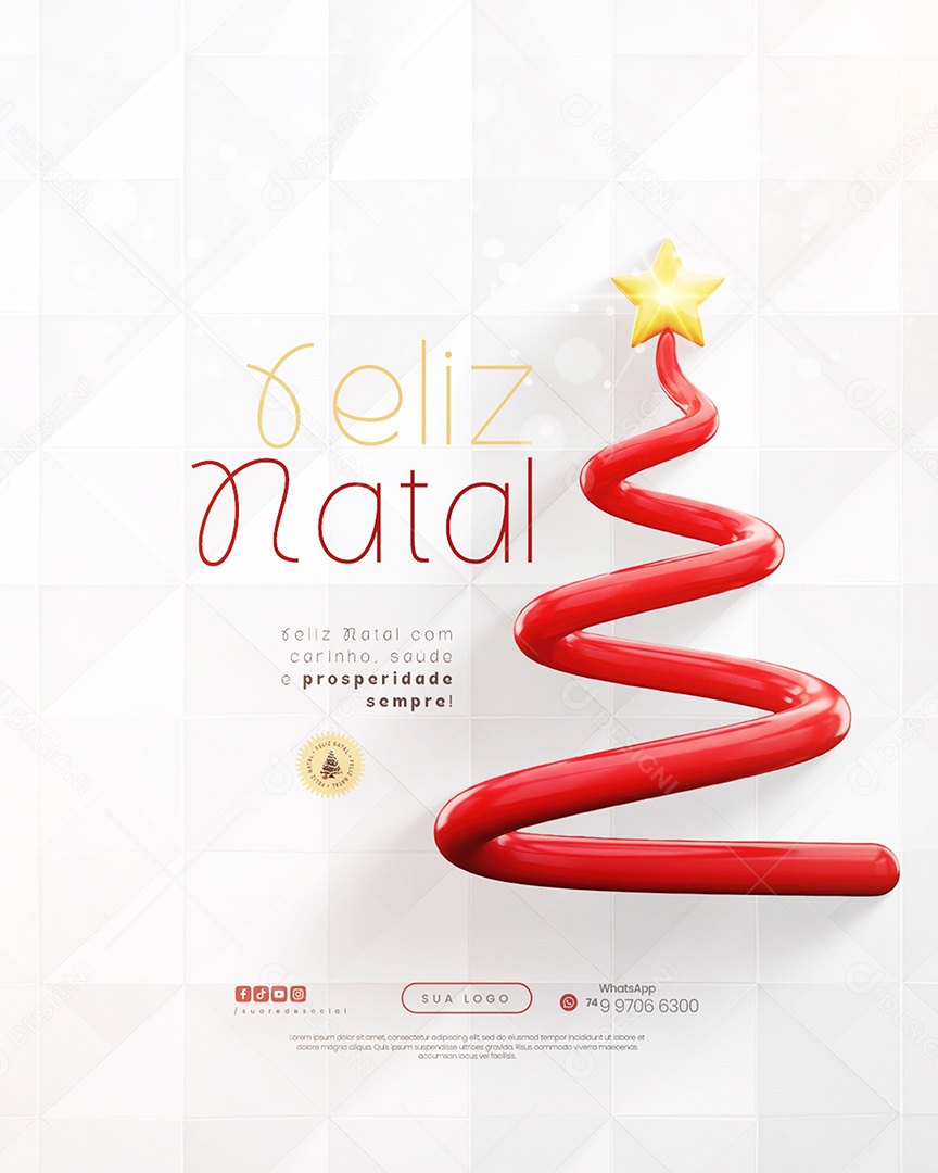 Social Media Feliz Natal 25 de Dezembro PSD Editável