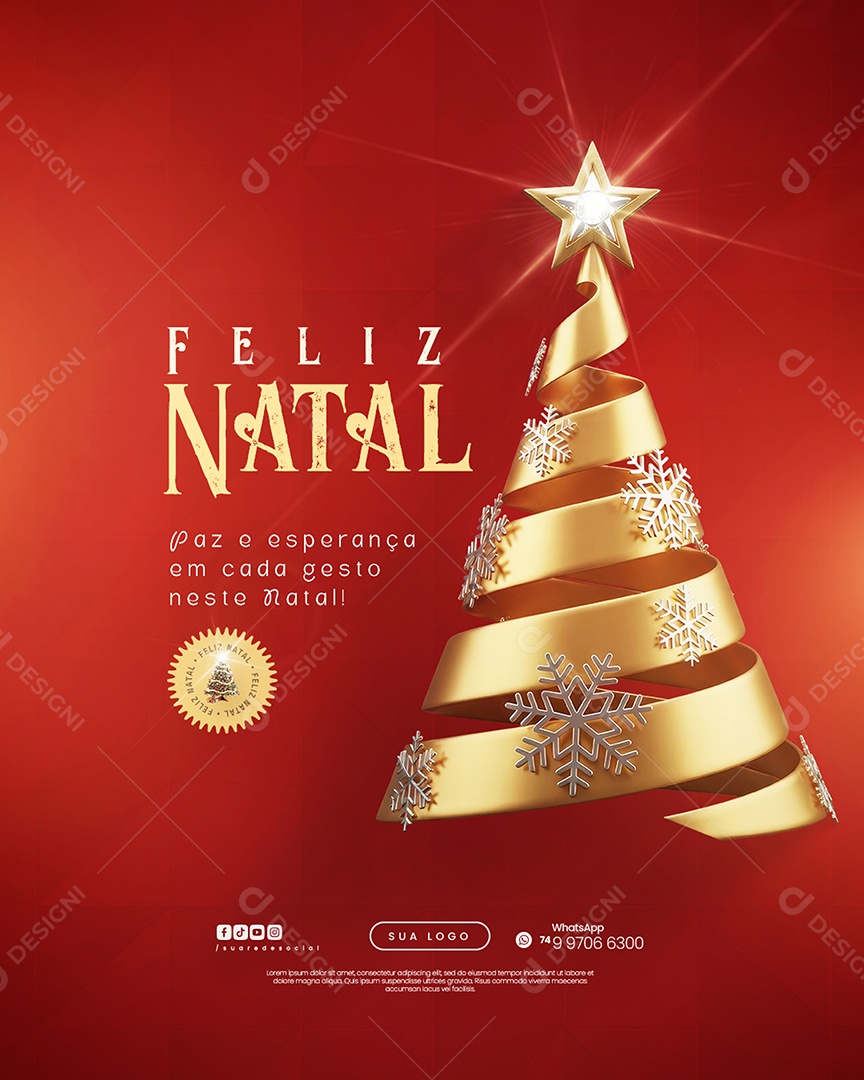 Social Media Feliz Natal 25 de Dezembro PSD Editável