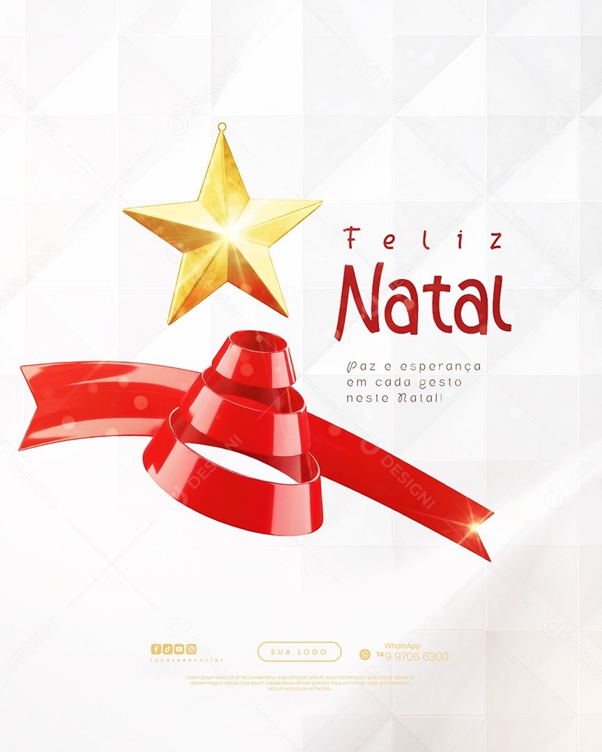 Social Media Feliz Natal 25 de Dezembro PSD Editável