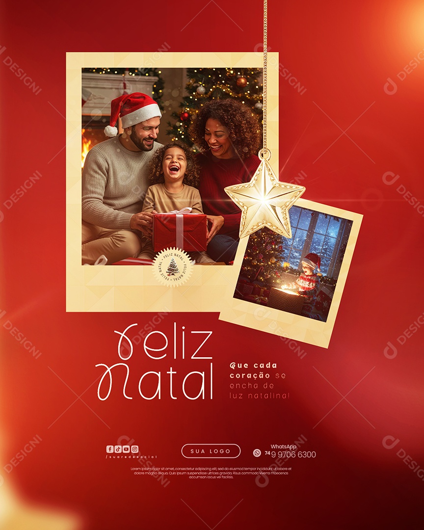 Social Media Feliz Natal 25 de Dezembro PSD Editável