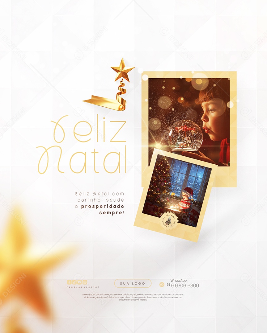 Social Media Feliz Natal 25 de Dezembro PSD Editável