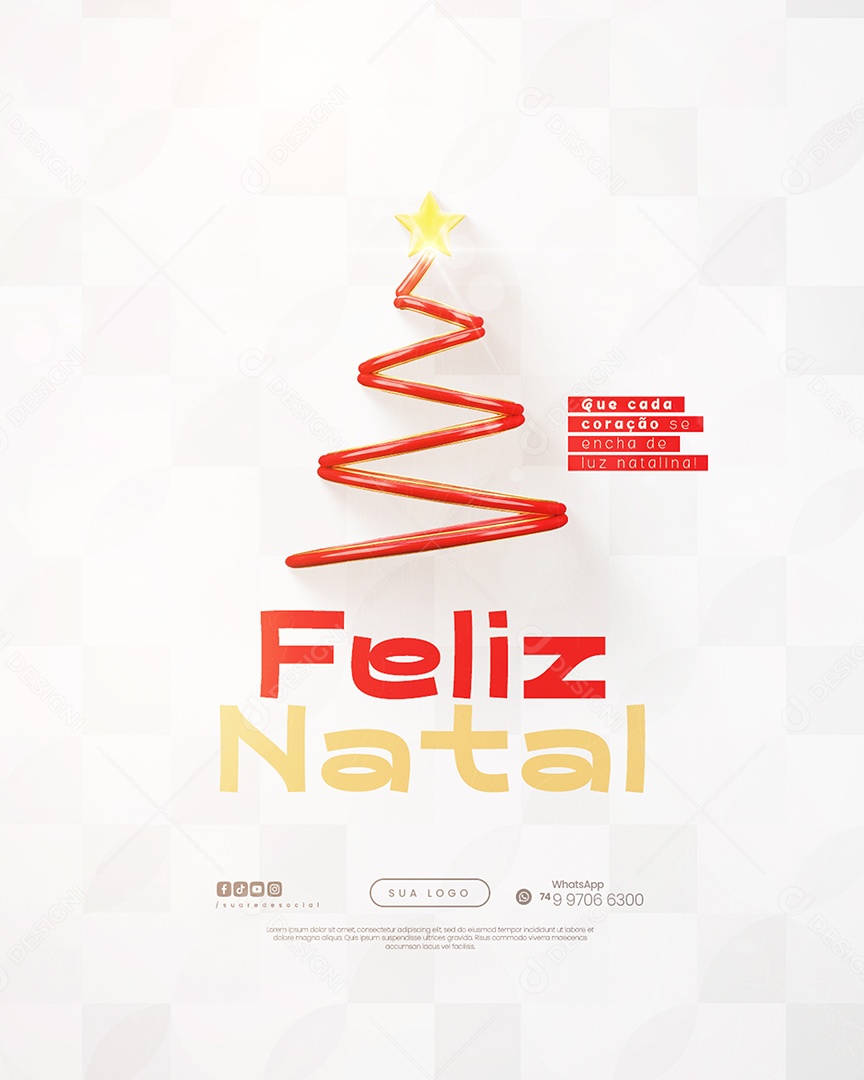 Social Media Feliz Natal 25 de Dezembro PSD Editável