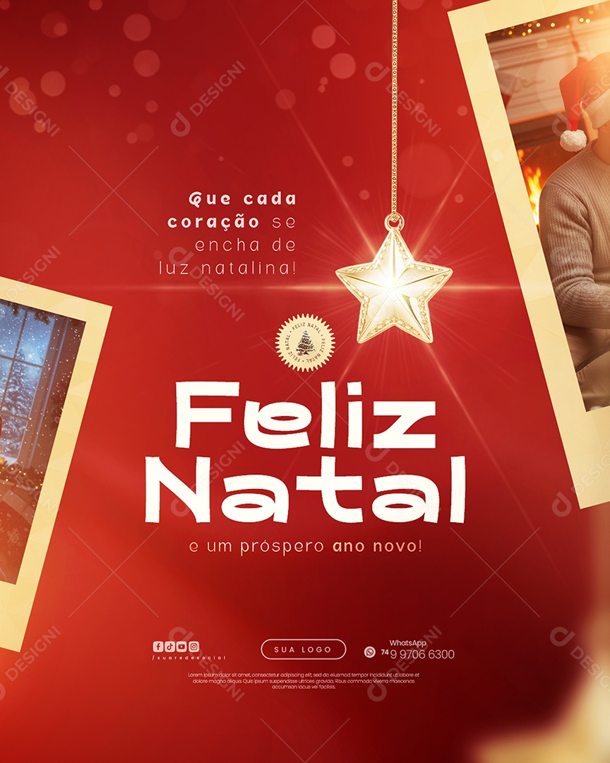 Social Media Feliz Natal 25 de Dezembro PSD Editável