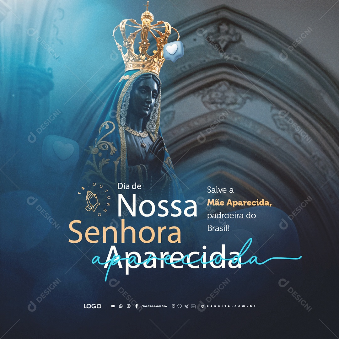 Dia de Nossa Senhora Aparecida 12 de Outubro Social Media PSD Editável