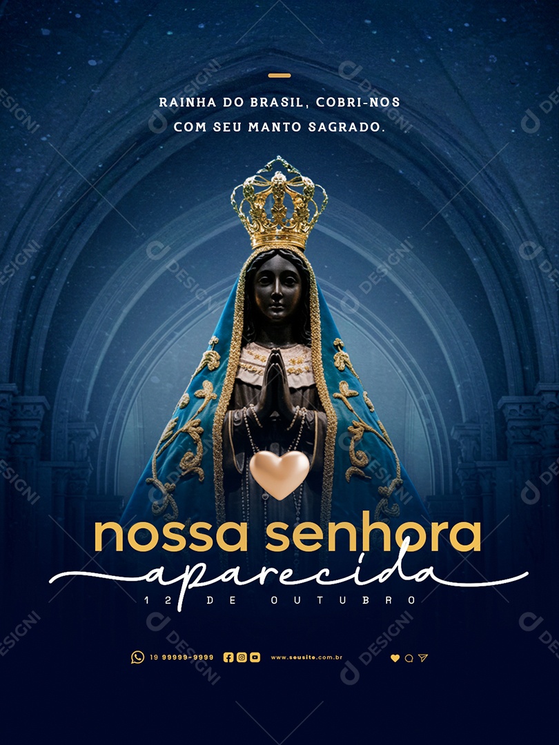 Dia de Nossa Senhora Aparecida 12 de Outubro Social Media PSD Editável