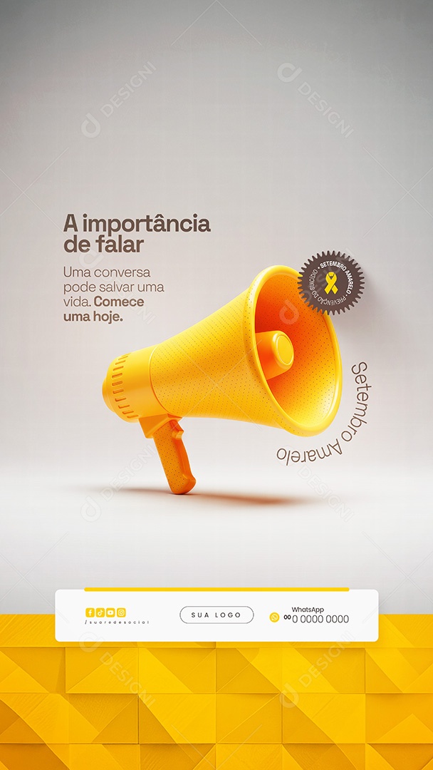 Story Setembro Amarelo A Importância de Falar Social Media PSD Editável