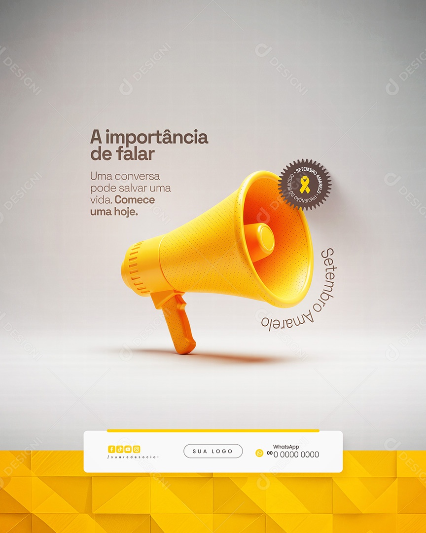 Setembro Amarelo A Importância de Falar Social Media PSD Editável