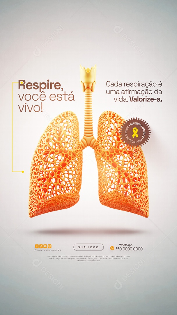 Story Setembro Amarelo Respire Social Media PSD Editável